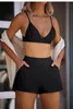 AL-0057 Mode Freizeitkleidung mit Shorts Fitness Yoga Hosen Sexy Gym Weste Sport BH Sport- und Freizeitset