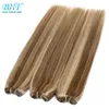 BHF proste ludzkie włosy splotowe pakiety Indian Remy Human Hair 100g Weft Ombre Blonde Color 16 do 28240115