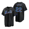 New York''Mets''hommes femmes jeunesse Francisco Lindor Pete Alonso Jacob deGrom Al Leiter personnalisé noir''réplique''maillot alternatif