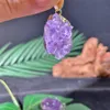 Natural Uruguay Amethyst Gemstone Irregular Cut Quartz Purple Crystal DIY Necklace Making Handmade Make Accessories