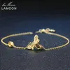 LAMOON Leuke Bij 925 Sterling Zilveren Armband Vrouw liefde Citrien Edelstenen Sieraden 14K Vergulde Designer Sieraden LMHI002 CX200284a