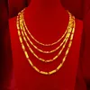 999 Orginal Gold Color Bamboo Necklace for Women Men Neckalces Chain Valentine's Day Wedding Engagement Fine Jewelry Not Fade 240116