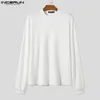 Men's Sweaters Korean Style Handsome Men Solid Plush Fabric Pullover Casual Streetwear Male O-neck Long Sleeved Sweater S-5XL INCERUN Tops