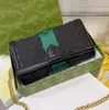 High-end Chain Bag Golden Push-in Lock Clutch Classic Printing Long Wallet for Women