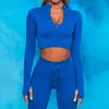 Yoga Outfits Set 2 Piece Women Sportswear Workout Clothes Sport Sets Suits For Fitness Long Sleeve Seamless Gym Push Up Leggings 221104