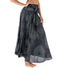 Skirts Women Hippie Clothes Bohemian Floral Elastic Waist Long Maxi Skirt With Tie 2 In 1 Gypsy Flowy Asymmetric Halter Dresses