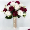 Dekorative Blumen Kränze Braut Brautjungfer Hochzeit Bouquet Seidenband Rosen Künstliche Holding Mariage Ramo Rosas Novia Drop deliv dh72o