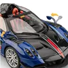 1/18 Pagani Huayra BC Alloy Sports Car Model Diecast Metal Racing Car Vehicle Sound and Light Simulation Kids Toy Gift 240116