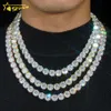 Grand collier Hip Hop plaqué or, ensemble de griffes en diamant de laboratoire, chaîne de Tennis Moissanite, 8Mm 10Mm, nouveau Stock