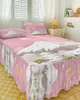 Spódnica z łóżeczkiem górska brzoskwini Blossom Sun Elastyczny łóżko z poduszkami z poduszkami materaca pokrywa pościeli arkusz zestaw