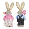 Easter Bunny Ornament Outdoor Shooting 2pcs Home Decoration Party Supplies Window Wedding Props 35cm Pastoral Fabric Decorative 240116