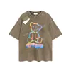 Męski projektant gu koszulka vintage retro myjnia koszula luksusowa marka T koszule damskie krótkie rękaw T-koszulka letnie koszulki przyczynowe Hip Hop Tops