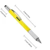 40Pcs 6 in 1 Tool Ballpoint Pen Screwdriver Ruler Spirit Level Multi-function Aluminum Touch Screen Stylus Pen 240116