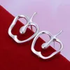 Boucles d'oreilles à clous en argent Sterling 925 pour femmes, jolie pomme creuse, bijoux de noël, de saint-valentin, cadeau de haute qualité