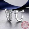 Orecchini con perno D Colore VVS1 Moissanite Clip a cerchio per le donne Moda 2024 Gioielli con ciondoli Reale 925 Argento Natale Regalo di San Valentino