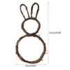 Other Event Party Supplies DIY Rattan Bunny Rabbit Wreath Door Window Wall Hanging Ornament Christmas Easter Decor YQ240116