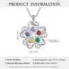 Personlig klöver Lucky Necklace 2-5 Family Names Birthstone Heart Pendants Mothers Day Jewelry Gift for Women Mom Wife 240115