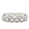 Hip Hop Bling Buss Down Sterling Sier Iced 15Mm Breedte Cluster Tennis Baguette VVS Moissanite Armband Mannen