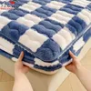 Arctic Velvet Mattress Cover Pad Checkerboard Series Soybean Antibacterial Cotton Fitted Sheet Double Bed Dust Mite Queen Size 240116