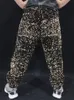 Erkek Sequins Pantolon Şarkıcı Dansçı Performans Kostümü Gevşek Pantolonlar Glitter Harem Pantolon Hip Hop Dans Sahnesi Giyim Altın Beyaz Yeşil