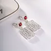 Wholesale Fashion Earring Jewelry Custom Women's Weeding Gold Natural Ruby Sapphire Diamond Earrings