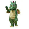 Performance Green Dinosaur Mascot Costume Halloween Fancy Party Dress Cartoon Character Outfit Suit Carnival Adults Storlek Födelsedag utomhusdräkt