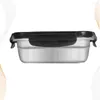 Dinnerware Insulated Bento Box Jar Container Stainless Steel Cold Salad Serving Bowl Fruit Vegetable Storage Crisper Black