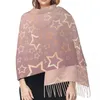 Regatas masculinas inverno borla cachecol estrelado rosa ouro mulheres cachecóis de caxemira pescoço cabeça quente pashmina senhora xale envoltório bandana