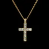 Cross Halsband hängen Rose Gold Color Zink Eloy med Österrike Crystal Pave Setting Chain Necklace Whole235T