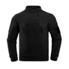 Sweats à capuche pour hommes hommes automne hiver hauts d'extérieur col montant à manches longues doublure en polaire épaissie sweat-shirt chaud coupe-vent poche fermeture éclair randonnée