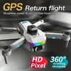 Drone D8 avec double caméra moteur sans balais évitement d'obstacles à 360 ° GPS lumière d'ambiance dégradé de 64 couleurs mode sans tête drone de retour automatique à une touche