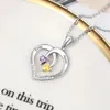 Personalisierte Herz-Halskette aus 925er-Sterlingsilber mit 2 Geburtssteinen, eingravierter Name, Paar-Halskette, Silberschmuck, Geschenke für Ehefrau, 240115