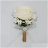 Dekorative Blumen Kränze Braut Brautjungfer Hochzeit Bouquet Seidenband Rosen Künstliche Holding Mariage Ramo Rosas Novia Drop deliv dh72o