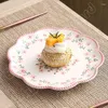 Plates Creative Design Dinner Plate Nordic Style Ceramic Flowers Pattern Dishes Steak Tableware Household Use Restaurant