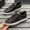 رجال الفاخرة مغلفة Scarpe Plein Shoes Solid Low Top Fashion Metal Metaleer Shoe Runner Trainers Leather Lace-Up Nature Shoes