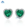 Mode vrouw hart Columbia gouden Moissainte Lab Grown Emerald oorbel