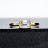 Hot seller S925 Silver D Color 1CT Moissanite Engagement Rings 5X7mm Emerald Cut Simple Princess Square Gold Ring