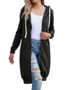 Once 2023 Casual Damen Lange Hoodies Sweatshirt Mantel Reißverschluss Oberbekleidung Kapuzenjacke Winter Taschen Plus Size Outwear Tops 240115