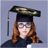 Sublimation Blank Graduation Chapeau Topper Autocollant Parti Transfert De Chaleur Blanc Adhésif Grad Cap Plaque Décorations 0616 Drop Livraison Dhbh8