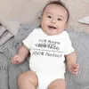 Rompers 50% Mommy+50% Daddy=100% Perfect Funny Newborn Romper Infant Jumpsuit Short Sleeve Baby Bodysuit Girl Boy New Born Clothes 0-24M H240508