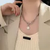 Pendant Necklaces 1-5PCS Coin Necklace Advanced Design Electroplating Kpop Accessories Old Fashion Pearl Jewelry Must Have