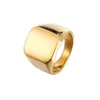 Anéis de banda moda jóias 3 cores preto ouro sier aço inoxidável liso titânio anel quadrado tamanho 7.8.9.10.11.12 mens 311 g2 dhe3l