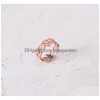 Bandringe Mode Luxus Hochzeit Kristall Sier Ringe für Frauen Blatt Engagement Gold Farbe Kubikzircon Ring Schmuck 78 J2 Drop Delive DHSGD