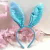 Headbands Bunny Ear Headband Rabbit Headband Easter Headband Rabbit Hairband Bunny Headband Easter Party Hat Sequin Ear Headband YQ240116