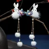 Headbands 2023 Rabbit New Year Jewelry Gifts for Kids Girls Cute White Plush Ball Hairpins and Clips Pendant Hair Jewelry Accessories YQ240116