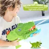 Sand Play Water Fun Children's Outdoor Dinosaur Large-capacity Pull-out Porous Water Gun Summer Swimming Pool Beach Play Toy Chase Game XPY