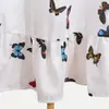 Ювелирные изделия, рубашка с цветочным принтом бабочки, женские костюмы, летние комплекты из двух предметов, лето 2021, пляжный отдых, богемная распашная длинная юбка, наряды