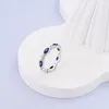 Cluster Rings Fashion Blue Crystal Simple Eye Ring Girl 925 Sterling Silver Exquisite Jewelry Halloween Christmas Gift