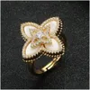 Wholesale Fashion Jewelry Set Womens Luxury Italian Clover Flower Cz Zircon 18K Gold Plated Jewellery Drop Delivery Dhhzw