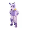 Lila Kuh Maskottchen Kostüm Halloween Weihnachten Fancy Party Kleid Cartoon Charakter Anzug Karneval Unisex Erwachsene Outfit